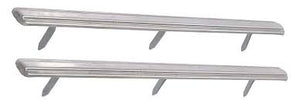 1968 Rear Arm Rest Base Moldings; Stainless Steel; 8-1/2" Length; Pair