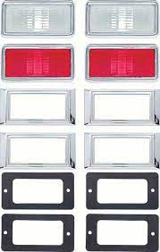 68 Camaro, Nova, Side Marker Lamp Kit; Clear / Red