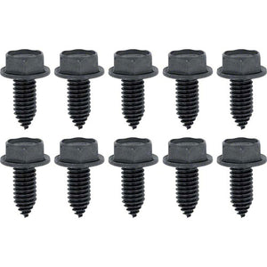BOLTS 5/16-18 X 13/16" POINTED TIP WITH HEX WASHER HEAD, BLACK PHOSPHATE, 10 PIECE SET