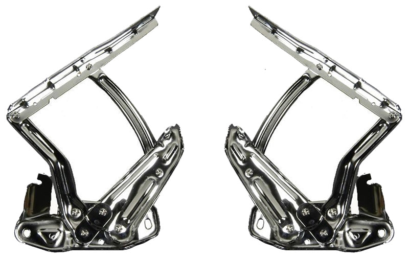 66-67 Nova Hood Hinges - Chrome - Pair